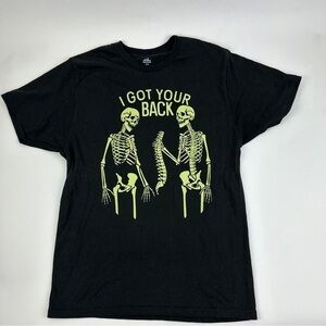 Celebrate Halloween Tshirt Women Small Black Skeleton Graphic Tee